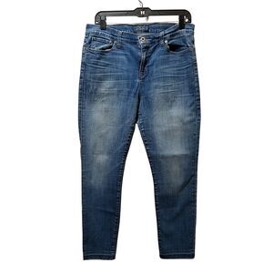 Lucky Brand Jeans Women's 14/32 Brooke Capri Raw Hem Distressed 32x25.5